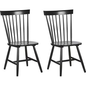 Beliani Set of 2 Dining Chairs - Rubberwood Vintage Rustic - Dining Chairs Beliani Set of 2 Dining Chairs - Rubberwood Vintage Rustic - Dining Chairs