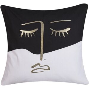 Beliani Cushion Abelia Multicolour Face Motif Square - Cushion Beliani Cushion Abelia Multicolour Face Motif Square - Cushion