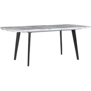 Beliani Black Marble Effect Extendable Dining Table - Rectangular 160/200x90cm Beliani Black Marble Effect Extendable Dining Table - Rectangular 160/200x90cm