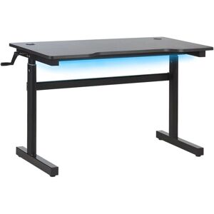 Beliani Gaming Desk - RGB LED Lights, Adjustable Height, Cable Management - Gaming Desk Beliani Gaming Desk - RGB LED Lights, Adjustable Height, Cable Management - Gaming Desk