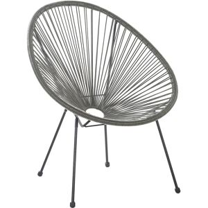 Beliani Garden Chair Dark Grey PE Rattan ACAPULCO II - Garden Chair Beliani Garden Chair Dark Grey PE Rattan ACAPULCO II - Garden Chair