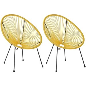 Beliani Set of 2 Garden Chairs - Modern Mexican-Inspired Design Beliani Set of 2 Garden Chairs - Modern Mexican-Inspired Design