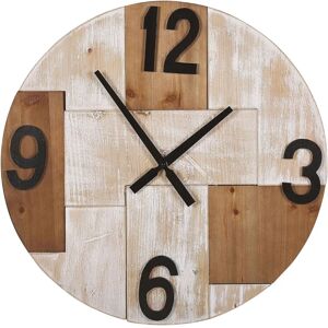 Beliani Wall Clock MICHAPAN - 60cm Light Wood - Rustic Minimalist Beliani Wall Clock MICHAPAN - 60cm Light Wood - Rustic Minimalist