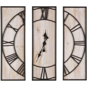 Beliani Wall Clock Light Wood 3 Piece - Wall Clock Beliani Wall Clock Light Wood 3 Piece - Wall Clock