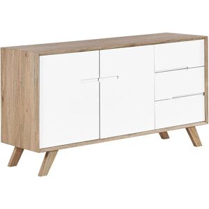 Buffet Forester Bois Clair et Blanc de Beliani - Design Scandinave - Publicité Buffet Forester Bois Clair et Blanc de Beliani - Design Scandinave - Publicité
