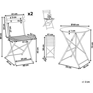Beliani FIORI Metal Mint Green Bistro Set - Outdoor Beliani FIORI Metal Mint Green Bistro Set - Outdoor