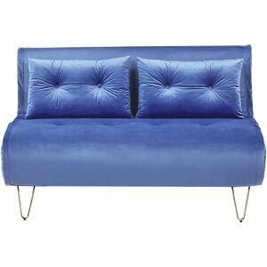 Beliani Divano Letto in Velluto Blu Navy 2 Posti - Sofa Bed Beliani Divano Letto in Velluto Blu Navy 2 Posti - Sofa Bed