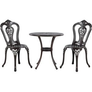 Beliani BOVINO Dark Brown Vintage Bistro Set - Bistro Set Beliani BOVINO Dark Brown Vintage Bistro Set - Bistro Set