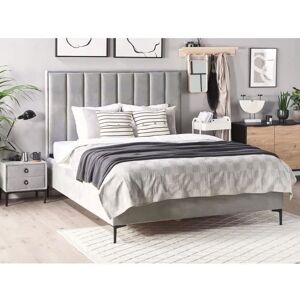 Beliani Bedroom Set Grey Velvet EU Double Size - Bedroom Set Beliani Bedroom Set Grey Velvet EU Double Size - Bedroom Set
