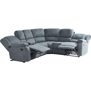 Beliani ROKKE Grey Fabric Corner Sofa - Corner Sofa Beliani ROKKE Grey Fabric Corner Sofa - Corner Sofa