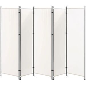 Beliani NARNI White Polyester Steel Frame Room Divider - 5 Panels Beliani NARNI White Polyester Steel Frame Room Divider - 5 Panels