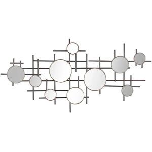 Beliani Wall Mirror IBOS 10-Piece Black Modern Decor Beliani Wall Mirror IBOS 10-Piece Black Modern Decor