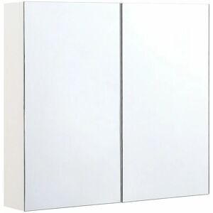 Beliani White Bathroom Mirror Cabinet - Wall Mounted Storage Beliani White Bathroom Mirror Cabinet - Wall Mounted Storage