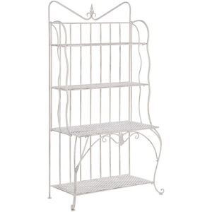 Beliani PAVONA Metal Shelving Unit - 4 Shelves - Indoor Outdoor Garden Storage Beliani PAVONA Metal Shelving Unit - 4 Shelves - Indoor Outdoor Garden Storage