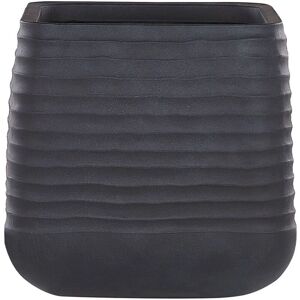 Beliani Large Plant Pot Black Polyresin Outdoor Garden Square - Plant Pot - UV Resistant Beliani Large Plant Pot Black Polyresin Outdoor Garden Square - Plant Pot - UV Resistant