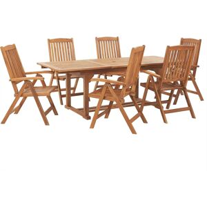 Beliani Garden Dining Set Acacia Wood Cushions 6 Seater - Outdoor Dining Set Beliani Garden Dining Set Acacia Wood Cushions 6 Seater - Outdoor Dining Set