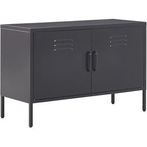 Beliani URIA Steel Black 2-Door Sideboard - Storage Furniture Beliani URIA Steel Black 2-Door Sideboard - Storage Furniture