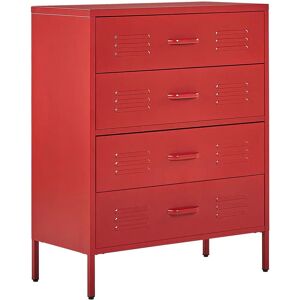 Beliani 4 Drawer Metal Storage Cabinet - Industrial Style Beliani 4 Drawer Metal Storage Cabinet - Industrial Style