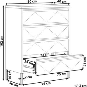 Beliani 4 Drawer Chest Black Metal Steel Storage Cabinet Industrial Style - Chest of Drawers Beliani 4 Drawer Chest Black Metal Steel Storage Cabinet Industrial Style - Chest of Drawers