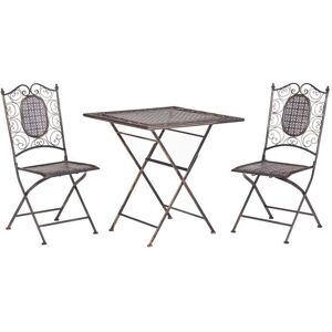 Beliani BORMIO Vintage Black Iron Foldable Bistro Set - bistro set Beliani BORMIO Vintage Black Iron Foldable Bistro Set - bistro set
