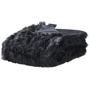 Beliani Black Faux Fur Bedspread 200x220 - Bedspread Beliani Black Faux Fur Bedspread 200x220 - Bedspread