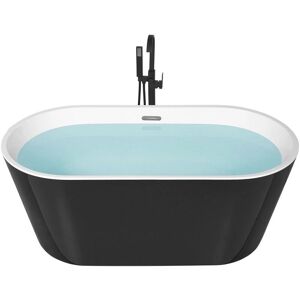 Beliani Freestanding Bath Black - Modern Oval Acrylic Tub - 150x75cm Beliani Freestanding Bath Black - Modern Oval Acrylic Tub - 150x75cm