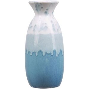 Beliani CHALCIS Handmade Ceramic Blue Flower Vase - Flower Vase Beliani CHALCIS Handmade Ceramic Blue Flower Vase - Flower Vase