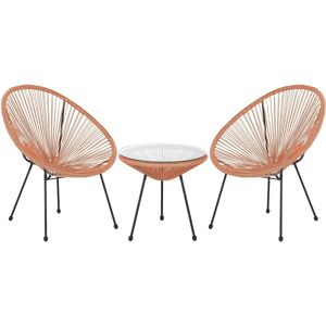 Beliani ACAPULCO II Orange Bistro Set - Bistro Set Beliani ACAPULCO II Orange Bistro Set - Bistro Set