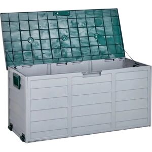 Beliani LOCARNO Garden Storage Box - 112x50cm, Green, Handles, Castors Beliani LOCARNO Garden Storage Box - 112x50cm, Green, Handles, Castors