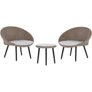 Beliani Beige Outdoor Bistro Set - Modern Patio Furniture Beliani Beige Outdoor Bistro Set - Modern Patio Furniture