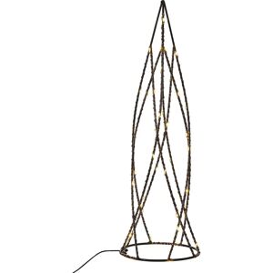 Beliani Set of 2 Figurines Black Metal Frame with LED Fairy Lights Christmas Tree Shape Modern Minimalist - Figurines Beliani Set of 2 Figurines Black Metal Frame with LED Fairy Lights Christmas Tree Shape Modern Minimalist - Figurines