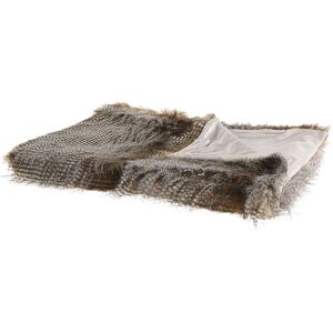 Beliani Brown White Acrylic Blanket - 180x220 cm - Rustic Boho Style Beliani Brown White Acrylic Blanket - 180x220 cm - Rustic Boho Style