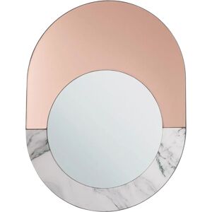 Beliani Wall Mirror Rose Gold Marble Effect 65x50cm - Wall Mirror Beliani Wall Mirror Rose Gold Marble Effect 65x50cm - Wall Mirror