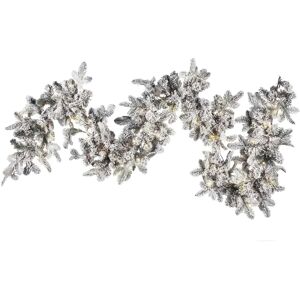 Beliani White Christmas Garland - LED Lights, Synthetic Material, 180 cm Beliani White Christmas Garland - LED Lights, Synthetic Material, 180 cm