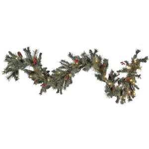 Beliani Artificial Christmas Garland - Green LED Lights, 180cm, Model TENALA Beliani Artificial Christmas Garland - Green LED Lights, 180cm, Model TENALA