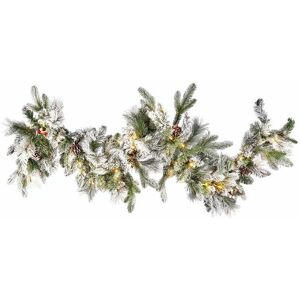 Beliani Christmas Garland White Snowy LED - Christmas Decor Beliani Christmas Garland White Snowy LED - Christmas Decor