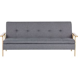 Beliani Sofa Bed Grey Fabric Upholstered 3 Seater - Sofa Bed Beliani Sofa Bed Grey Fabric Upholstered 3 Seater - Sofa Bed