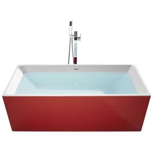 Beliani Bathtub Rios 1700x81cm Freestanding Red Acrylic - Bathtub Beliani Bathtub Rios 1700x81cm Freestanding Red Acrylic - Bathtub