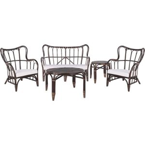 Beliani Garden Sofa Set Dark Brown Rattan - Sofa Set Beliani Garden Sofa Set Dark Brown Rattan - Sofa Set
