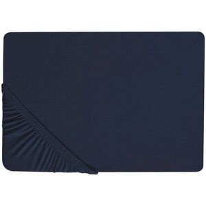 Beliani Navy Blue Cotton Fitted Sheet - Fitted Sheet Beliani Navy Blue Cotton Fitted Sheet - Fitted Sheet