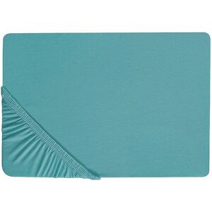 Beliani Turquoise Cotton Fitted Sheet - 90x200cm - Bed Linen Beliani Turquoise Cotton Fitted Sheet - 90x200cm - Bed Linen