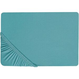 Beliani Fitted Sheet Turquoise Cotton 140 x 200 cm - Fitted Sheet Beliani Fitted Sheet Turquoise Cotton 140 x 200 cm - Fitted Sheet