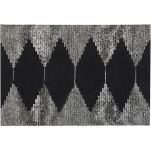 Beliani Puuvillamatto - Musta ja Valkoinen - 140x200 cm - Skandinaavinen Geometrinen Kuosi Beliani Puuvillamatto - Musta ja Valkoinen - 140x200 cm - Skandinaavinen Geometrinen Kuosi