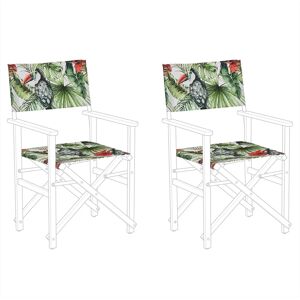 Beliani Set of 2 Garden Chairs Replacement Fabrics - UV-Resistant Polyester Beliani Set of 2 Garden Chairs Replacement Fabrics - UV-Resistant Polyester