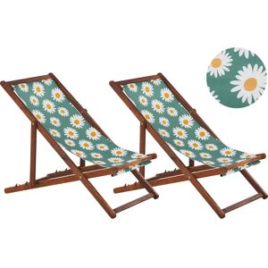 Beliani Garden Deck Chairs - Folding Acacia Wood Set Beliani Garden Deck Chairs - Folding Acacia Wood Set
