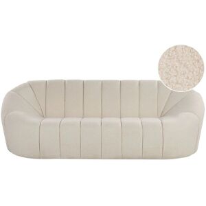 Beliani LOMMA White Fabric 3 Seater Sofa - Living Room Beliani LOMMA White Fabric 3 Seater Sofa - Living Room