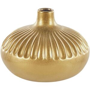 Beliani Decorative Vase Gold Stoneware 20 cm - Vase Beliani Decorative Vase Gold Stoneware 20 cm - Vase