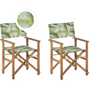 Beliani Set of 2 Garden Director's Chairs Light Wood - Garden Chairs Beliani Set of 2 Garden Director's Chairs Light Wood - Garden Chairs