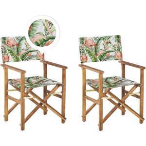 Beliani Garden Chairs Pink - Foldable Acacia Wood Set Beliani Garden Chairs Pink - Foldable Acacia Wood Set