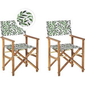 Beliani Set of 2 Garden Chairs CINE Light Wood - Garden Chairs Beliani Set of 2 Garden Chairs CINE Light Wood - Garden Chairs